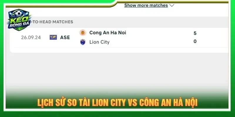 Lịch sử so tài Lion City vs Công an Hà Nội